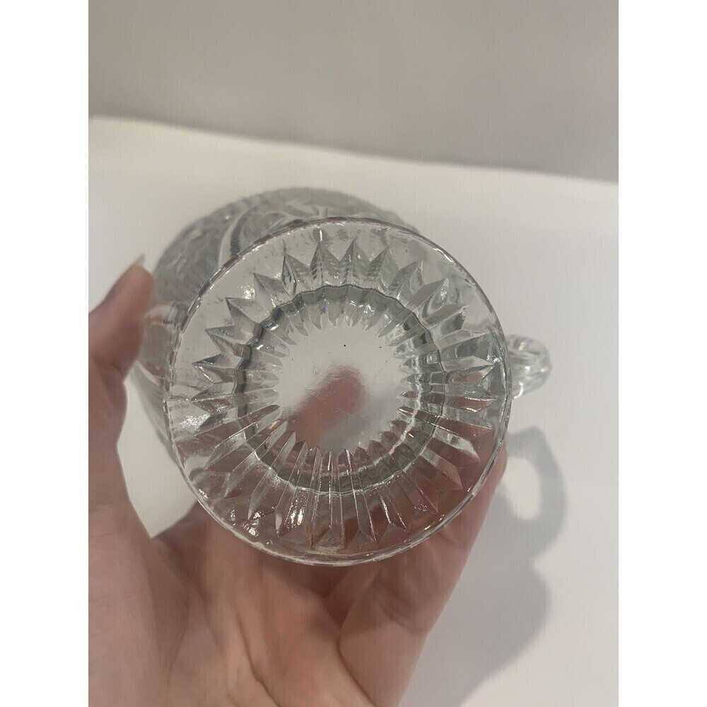 Iris & Herringbone Depression Glass Creamer Jeanette Glass 3" - Picture 5 of 6